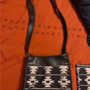 Black and White Patterned Shoulder Bag